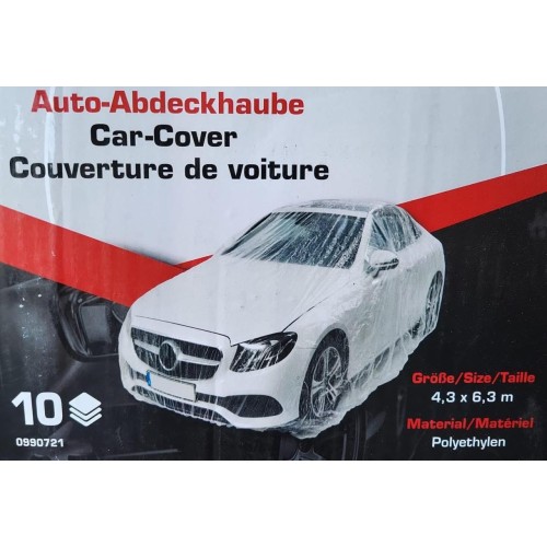 FUNDA CUBRE AUTO PLASTICO TRANSPARENTE (4,30 X 6,50 M)