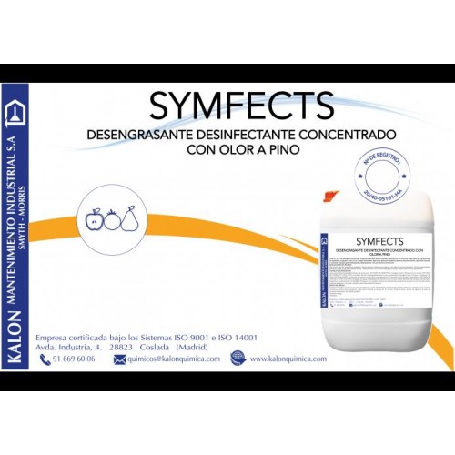 DESINFECTANTE BACTERICIDA/FUNGICIDA SYMFECTS - 25 L