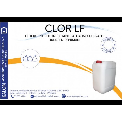 DESINFECTANTE BACTERICIDA/FUNGICIDA BAJO EN ESPUMA CLOR LF - 25 L
