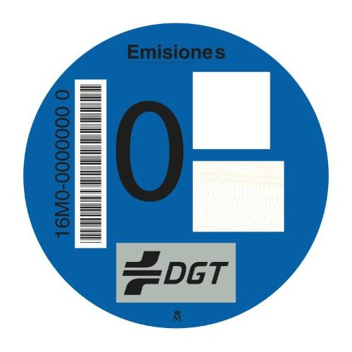 DIST. AMBIENTAL DGT COCHE TIPO 0 EMISIONES - Izquierdo Automoción