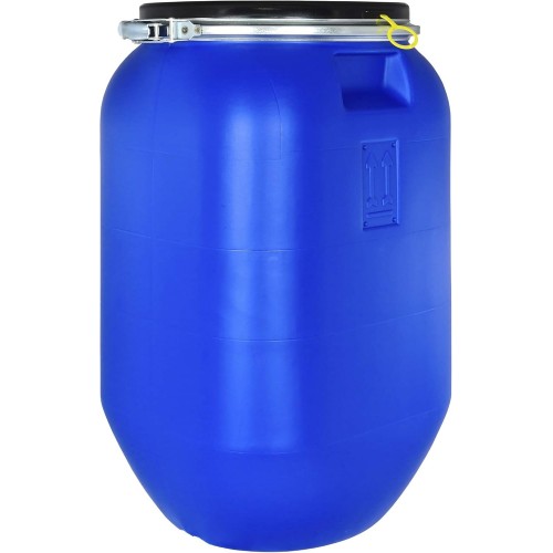 BIDÓN PLÁSTICO AZUL 60 L. CON CIERRE BALLESTA (620mmX445mm)