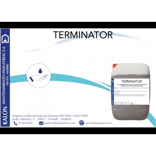 TERMINATOR GEL LIMPIADOR EXFOLIANTE 10 L